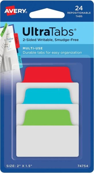 AVERY Zweckform UltraTabs Multi-Use Haftmarker farbsortiert 24 Blatt