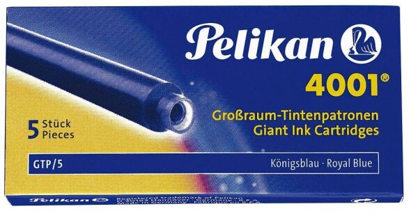 Pelikan Tintenpatronen für Füller 4001 königsblau, 5 St.