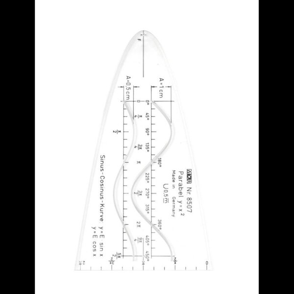 M + R Parabelschablone transparent