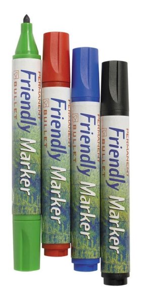 BALLOGRAF® Friendly Fine Permanentmarker-Set farbsortiert 1,5 - 3,0 mm, 4 St.