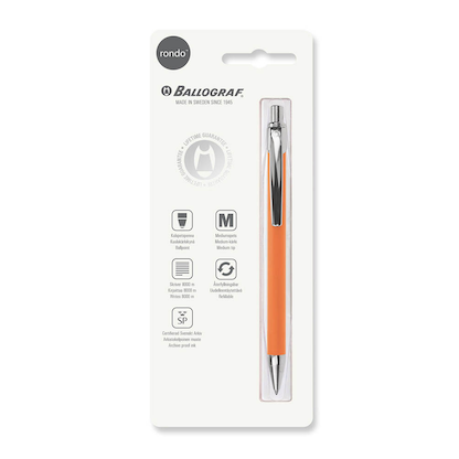BALLOGRAF® Kugelschreiber Rondo Soft orange, Schreibfarbe: blau, 1 St.