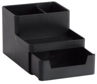 Zeller Schreibtisch-Organizer Utensilien schwarz Kunststoff 4 Fächer 15,3 x 11,2 x 9,3 cm