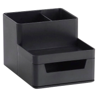 Zeller Schreibtisch-Organizer Utensilien schwarz Kunststoff 4 Fächer 15,3 x 11,2 x 9,3 cm