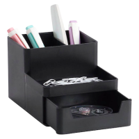 Zeller Schreibtisch-Organizer Utensilien schwarz Kunststoff 4 Fächer 15,3 x 11,2 x 9,3 cm