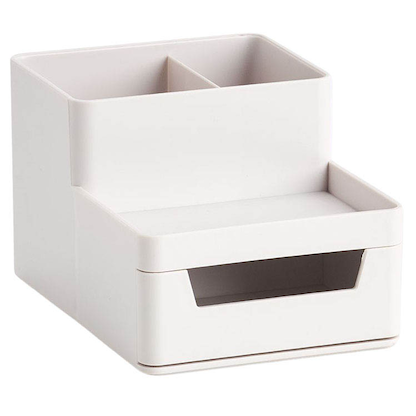 Zeller Schreibtisch-Organizer Utensilien grau Kunststoff 4 Fächer 15,3 x 11,2 x 9,3 cm