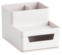 Zeller Schreibtisch-Organizer Utensilien grau Kunststoff 4 Fächer 15,3 x 11,2 x 9,3 cm