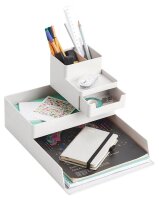 Zeller Schreibtisch-Organizer Utensilien grau Kunststoff 4 Fächer 15,3 x 11,2 x 9,3 cm