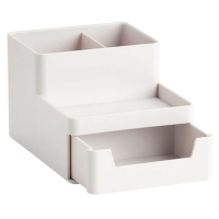 Zeller Schreibtisch-Organizer Utensilien grau Kunststoff 4 Fächer 15,3 x 11,2 x 9,3 cm