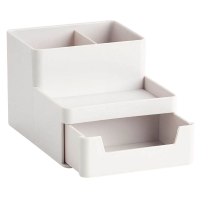 Zeller Schreibtisch-Organizer Utensilien grau Kunststoff 4 Fächer 15,3 x 11,2 x 9,3 cm