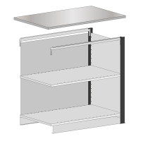 SCHULTE Thekenmodul MULTIplus Mittelmodul gerade, mit Arbeitsplatte, lichtgrau, schwarz 100,6 x 78,0 x 103,5 cm