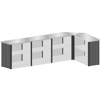 SCHULTE Thekenmodul-Set MULTIplus L-Form, mit Arbeitsplatte, lichtgrau, schwarz 384,8 x 78,0 x 103,5 cm