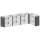 SCHULTE Thekenmodul-Set MULTIplus L-Form, mit Arbeitsplatte, lichtgrau, schwarz 384,8 x 78,0 x 103,5 cm