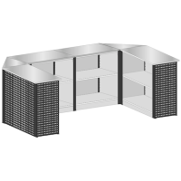 SCHULTE Thekenmodul-Set MULTIplus U-Form, lichtgrau, schwarz 357,2 x 183,6 x 103,5 cm