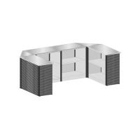 SCHULTE Thekenmodul-Set MULTIplus U-Form, lichtgrau, schwarz 357,2 x 183,6 x 103,5 cm