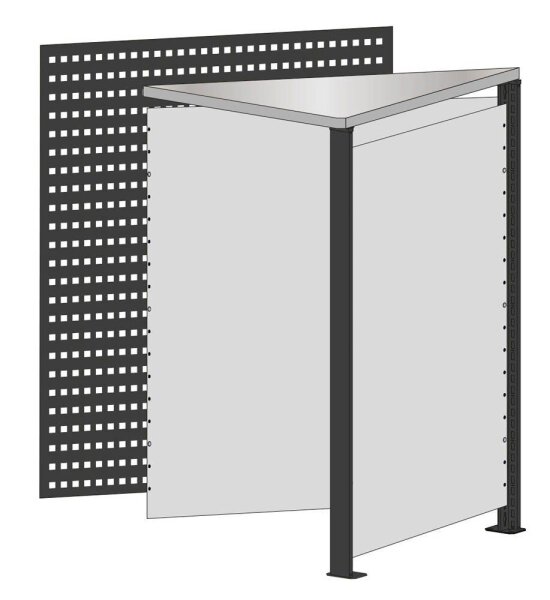SCHULTE Thekenmodul MULTIplus Eckmodul mit Arbeitsplatte, schwarz, lichtgrau 80,6 x 78,0 x 103,5 cm