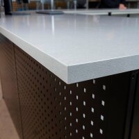 SCHULTE Thekenmodul MULTIplus Eckmodul mit Arbeitsplatte, schwarz, lichtgrau 80,6 x 78,0 x 103,5 cm