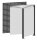 SCHULTE Thekenmodul MULTIplus Eckmodul mit Arbeitsplatte, schwarz, lichtgrau 80,6 x 78,0 x 103,5 cm
