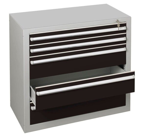 SCHULTE Schubladenblock für Thekenmodul, schwarz, lichtgrau 100,0 x 50,0 x 90,0 cm