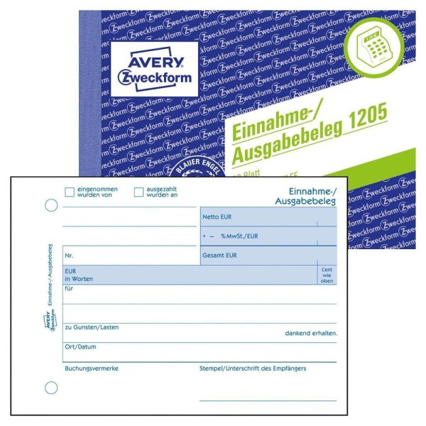 AVERY Zweckform Einnahme-/Ausgabebeleg Formularbuch 1205, 1 St.
