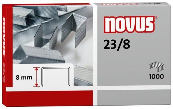 novus Heftklammern 23/8, 1.000 St.