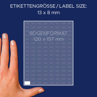 AVERY Zweckform Etiketten 3306 weiß 13,0 x 8,0 mm, 3.712 Etiketten