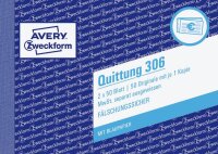 AVERY Zweckform Quittung, MwSt. separat ausgewiesen Formularbuch 306, 1 St.