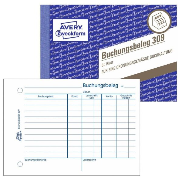 AVERY Zweckform Buchungsbeleg Formularbuch 309, 1 St.