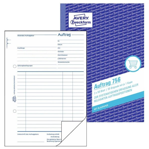 AVERY Zweckform Auftrag Formularbücher 756, 1 St.