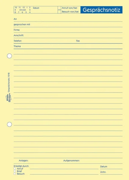 AVERY Zweckform Gesprächsnotiz Formularbuch 1018, 1 St.