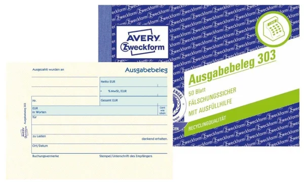 AVERY Zweckform Ausgabebeleg Formularbuch 303, 1 St.