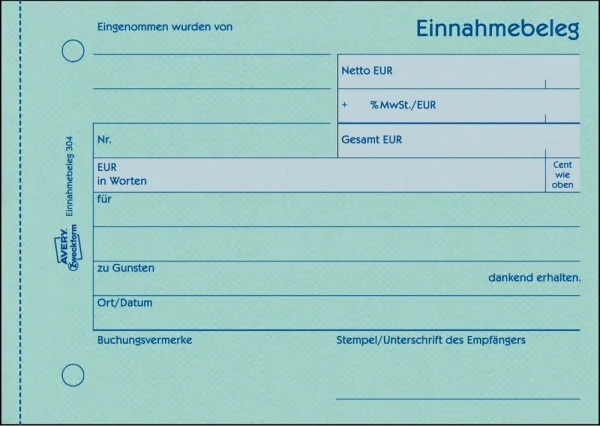 AVERY Zweckform Einnahmebeleg Formularbuch 304, 1 St.