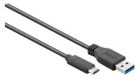 goobay USB C/USB 3.0 A Kabel 0,5 m schwarz, 1 St.