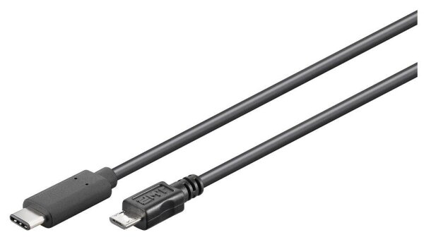 goobay USB C/Micro USB 2.0 B Kabel 1,0 m schwarz, 1 St.