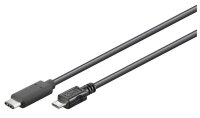 goobay USB C/Micro USB 2.0 B Kabel 1,0 m schwarz, 1 St.