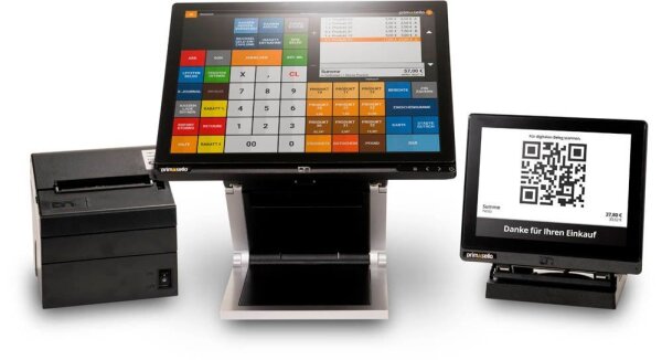 primasello Registrierkasse A1060 inkl. TSE-Lizenz, Bondrucker, Kundendisplay und Programmierung schwarz