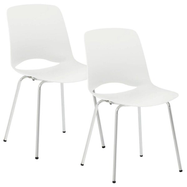 Mayer Besucherstühle 2520_02 weiß Kunststoff, 2 St.