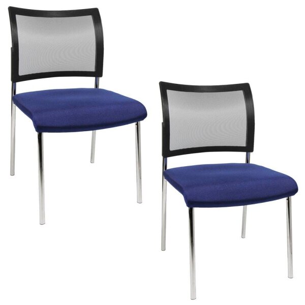 Topstar Besucherstühle Visit 10 Net NV290 G260 blau, schwarz Stoff, 2 St.
