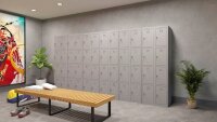 phoenix Spind Locker grau PL1430GGK, 4 Schließfächer 30,0 x 50,0 x 183,0 cm
