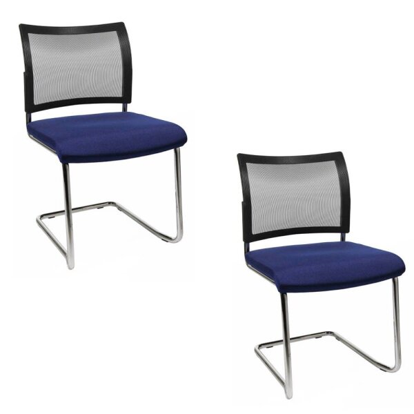 Topstar Besucherstühle Visit 20 Net NV490 G260 blau, schwarz Stoff, 2 St.
