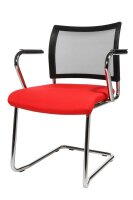 Topstar Besucherstühle Visit 20 Net NV490 G210 rot, schwarz Stoff, 2 St.