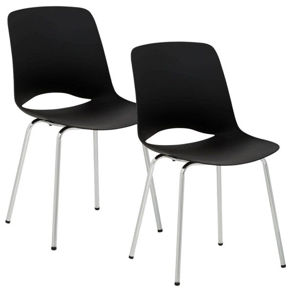 Mayer Besucherstühle 2520_01 schwarz Kunststoff, 2 St.