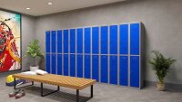 phoenix Spind Locker blau, grau PL1230GBK, 2 Schließfächer 30,0 x 50,0 x 183,0 cm