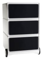 PAPERFLOW easyBox Rollcontainer weiß, schwarz 3 Auszüge 39,0 x 43,6 x 64,2 cm