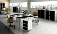 PAPERFLOW easyBox Rollcontainer weiß, schwarz 3 Auszüge 39,0 x 43,6 x 64,2 cm
