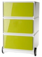 PAPERFLOW easyBox Rollcontainer weiß, grün 3 Auszüge 39,0 x 43,6 x 64,2 cm