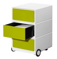 PAPERFLOW easyBox Rollcontainer weiß, grün 3 Auszüge 39,0 x 43,6 x 64,2 cm
