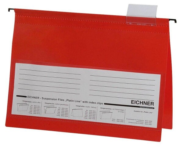 EICHNER Hängehefter Kunststoff rot DIN A4 1x kaufmännische Heftung, 10 St.