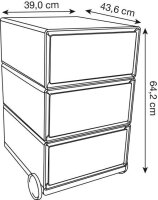 PAPERFLOW easyBox Rollcontainer weiß 3 Auszüge...