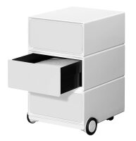 PAPERFLOW easyBox Rollcontainer weiß 3 Auszüge 39,0 x 43,6 x 64,2 cm