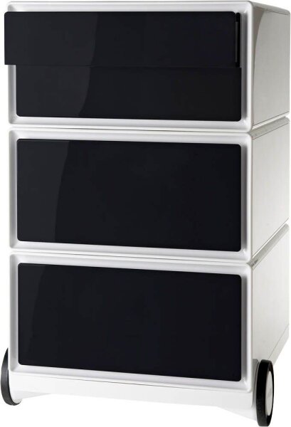 PAPERFLOW easyBox Rollcontainer weiß, schwarz 4 Auszüge 39,0 x 43,6 x 64,2 cm